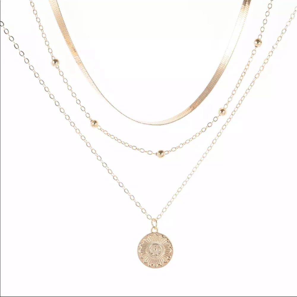 GOLD SOL Layered Necklace GIFT - Picture 2 of 9